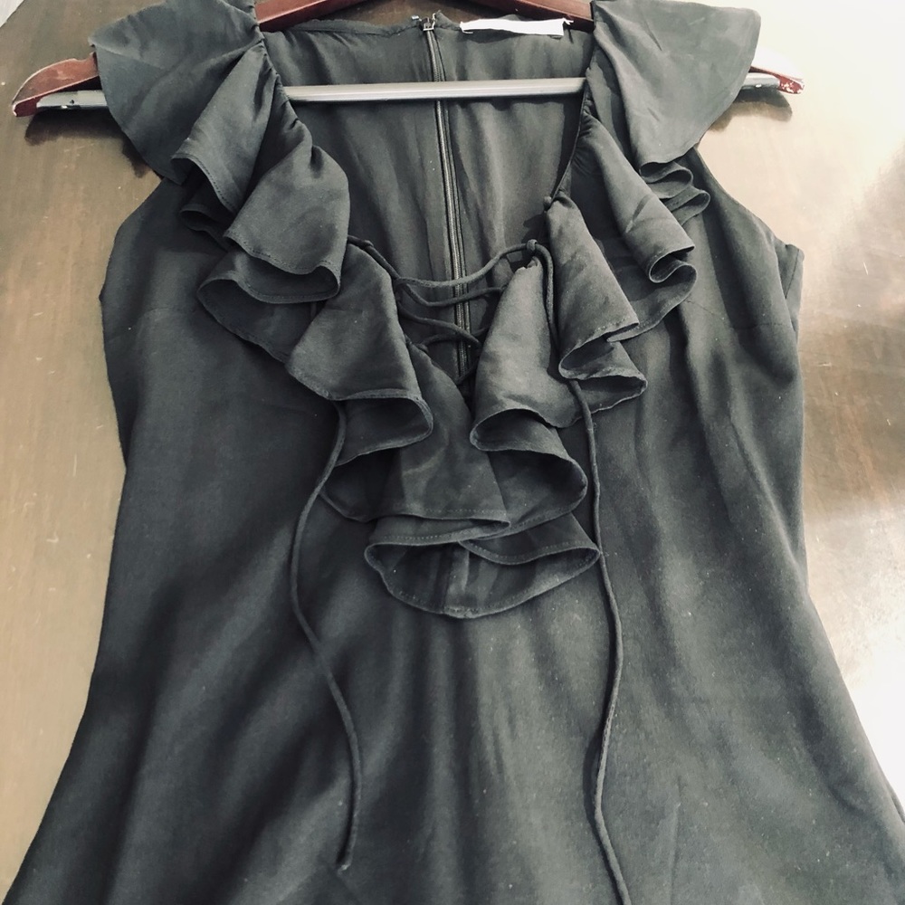 Rare, Dolce and Gabbana Stretch Silk Lace-up Fitted Ruffle Dress